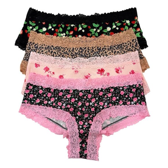 Victoria's Secret PINK Cheeky Lace Panties Womens Large L LOT OF 4 VS Panty - Picture 1 of 9